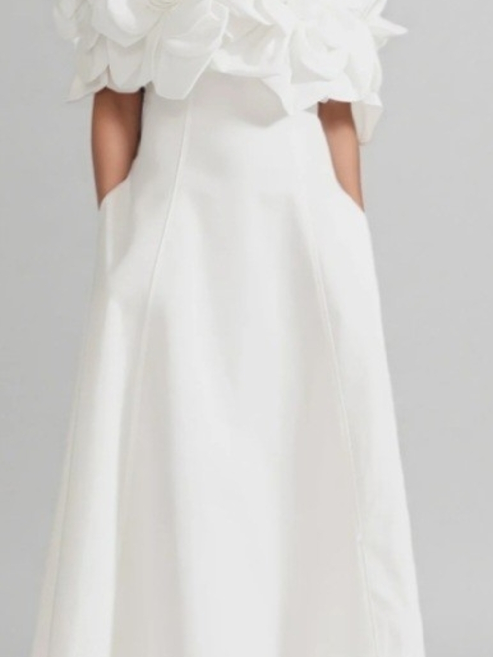 Classic White Midi Dress with Side Pockets